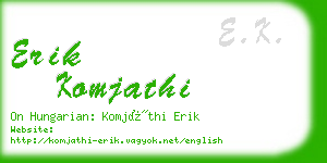 erik komjathi business card